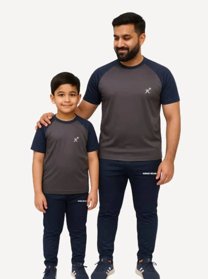 Like father like son-Navy & Gray Awesome Combo.