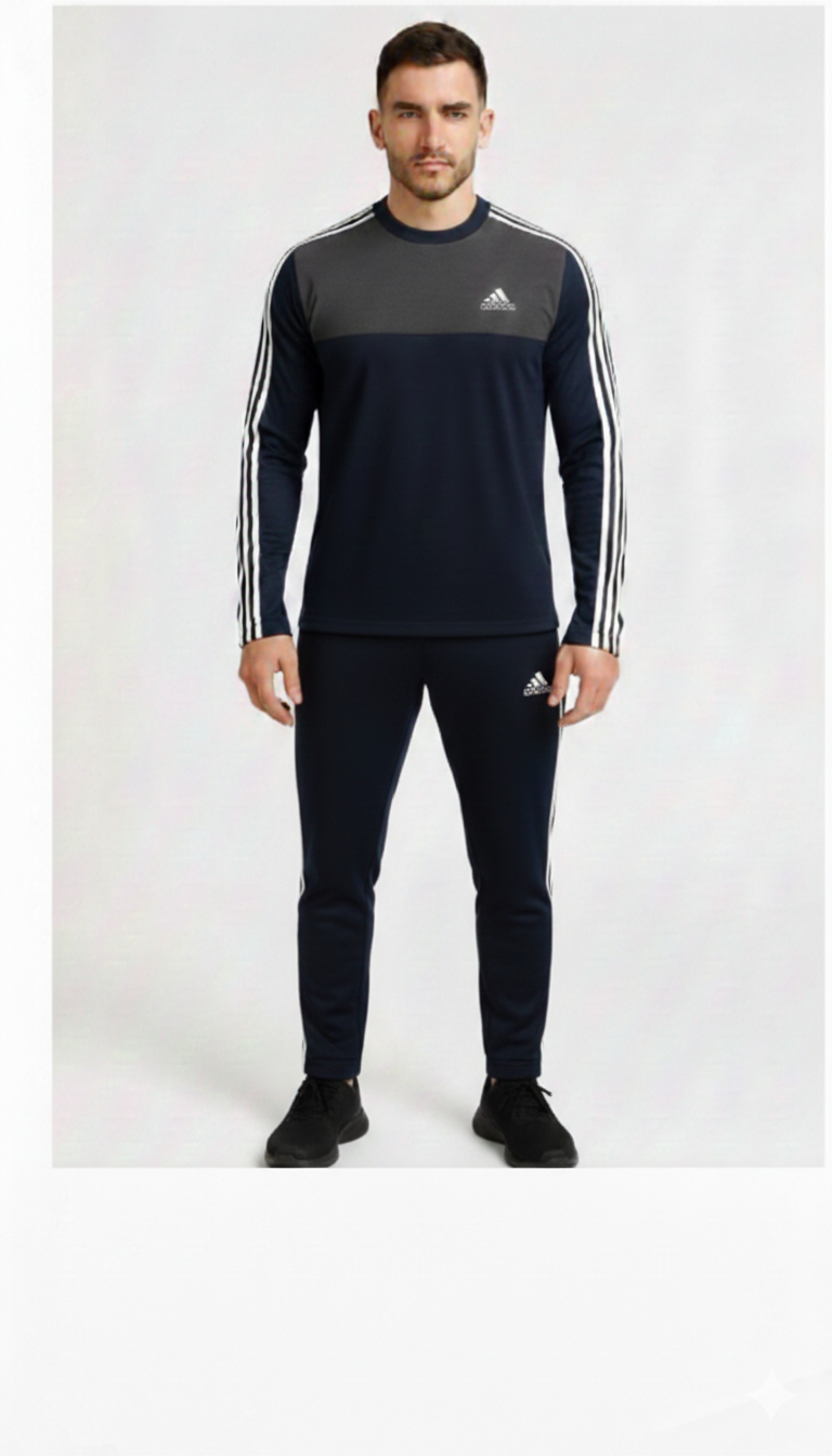 Tracksuit For summer –Drifit Navy & Gray Adi Track Suit Full Sleeve.