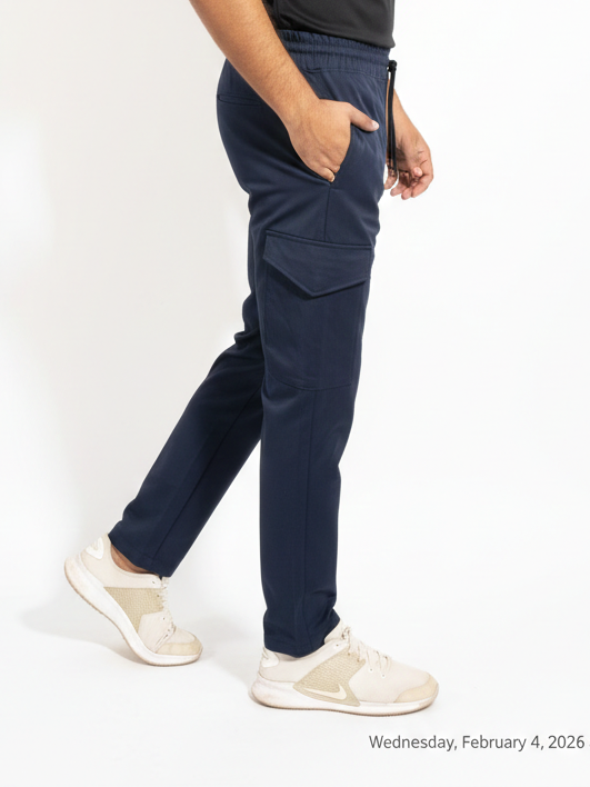 Premium Cargo Trouser –Navy Blue -8 Zip pockets.