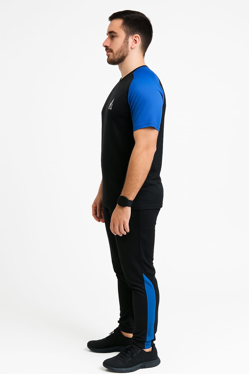 Tracksuit For Summer- Royal Blue & Black Raglan Sleeve-