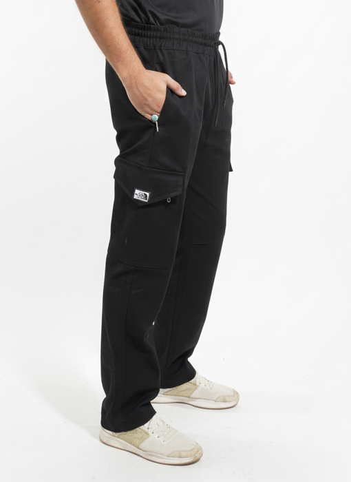Premium Cargo Trouser –Jet Black -8 Zip pockets.