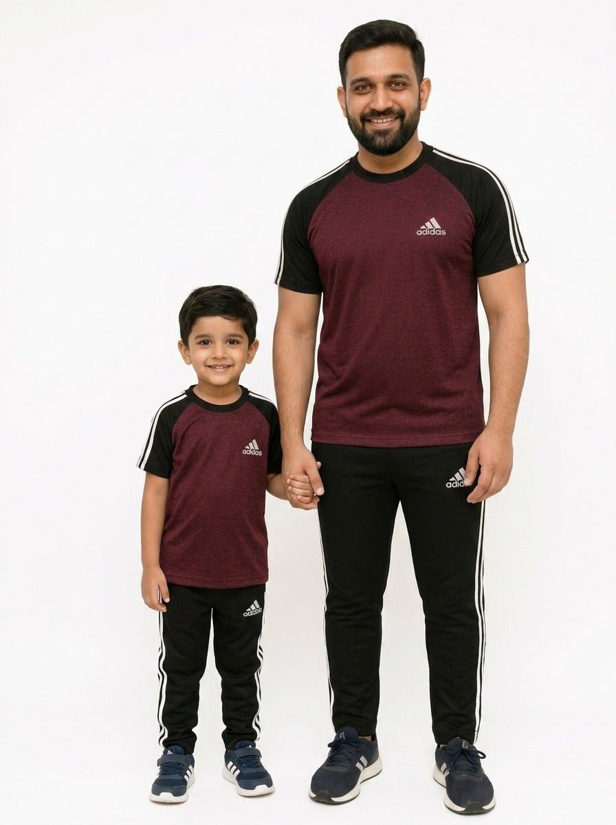 Like father like son-Black & Maroon Adi Awesome Combo.