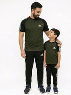 Like father like son-Black & Olive Green Adi Awesome Combo.