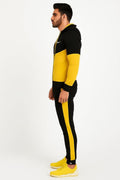 Premium Winter Tracksuit Fleece – Yellow & Black Hoodie & Trouser