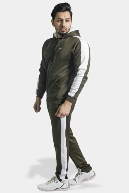 Premium Winter Tracksuit Fleece – Commando & White Hoodie & Trouser Awesome Combo.