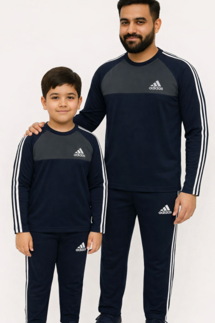 Like father like son-Navy & Gray adi  Full Sleeve