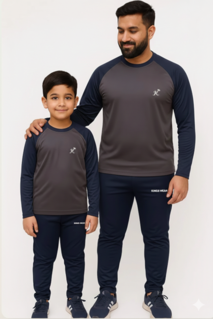 Like father like son-Gray & Navy Combo Full Sleeve.