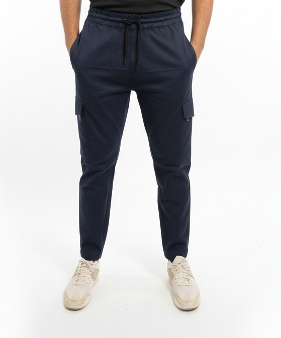 Premium Cargo Trouser –Navy Blue -8 Zip pockets.