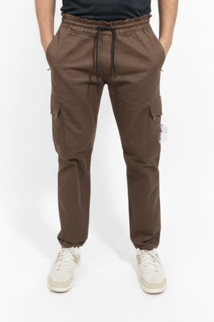 Premium Cargo Trouser –Classic Brown -8 Zip pockets.