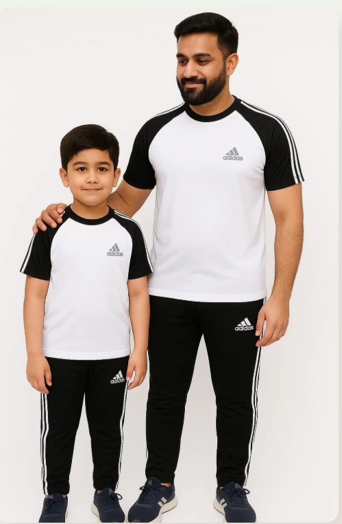 Like father like son-Black & White Adi Awesome Combo.